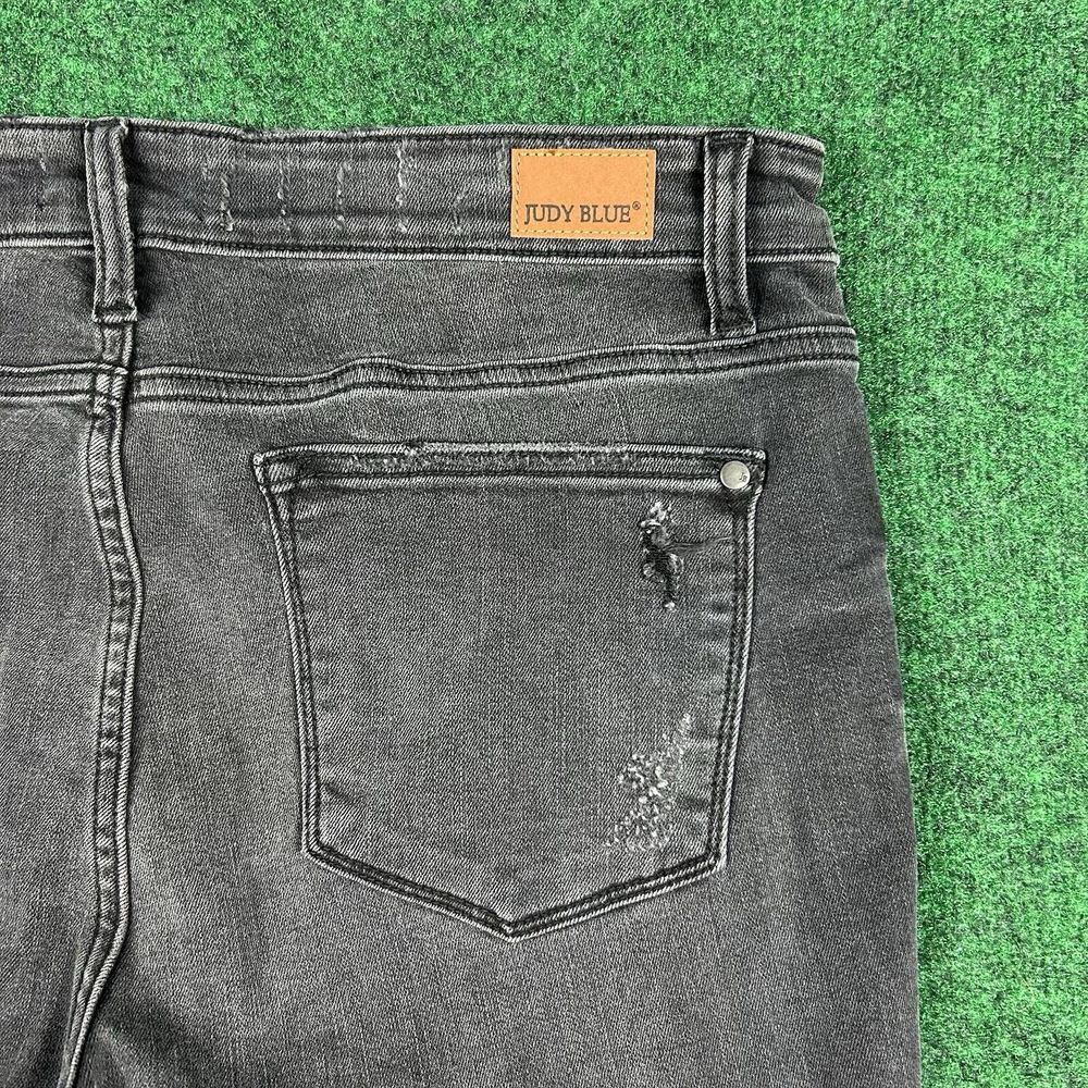 Judy Blue Jeans Skinny‎ Fit Womens 15/32 Mid Rise Black Denim Red Plaid Patch - Picture 5 of 12